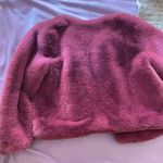 Thalia Sodi Super Soft Maroon Fuzzy Jacket Photo 1