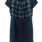 Talbots  Tweed Dress Sz 16P Blue Green Dark Academia Mixed Media Metallic Preppy Photo 12