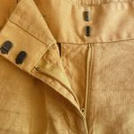 Loft  Linen Blend Riviera Embroidered Scalloped Hem Shorts Mustard Yellow Sz 4 Photo 4