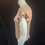 Yuka Rose Gold Sparkly Short Ruffle Sleeve Blouse Pink Photo 3