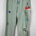 Maniere De Voir Manière De Voir Jeans 8 Light Wash Y2K Grunge Painted Patchwork Ripped Alt Emo‎ Photo 0