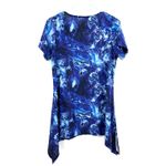 Soma  Size Medium Hip Tie Scoop Neck Short Sleeve Top Blue White Tie Dye‎ Photo 2
