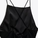 ZARA textured draped little black mini dress Photo 8