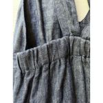 CAbi  Blue Linen Maxi Dress M Chambray V Neck Sophisticated Office Business Photo 3