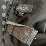 Saloni Rina Mini Dress Ruched Silk Iridescent Green Black Polka Dot NEW Womens 4 Photo 8