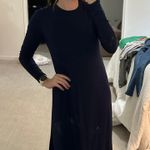Navy Blue Long Sleeve Shift Dress Photo 0