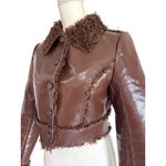 Cult Gaia Mercia Reversible Jacket in Java Brown 2 New Womens Faux Fur Coat Photo 7