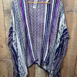 Chico's Chico’s Purple Boho Kimono Cardigan L/XL Lightweight Open Front Rayon Layering Photo 0