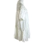 Anthropologie  High Neck Lace Tunic Mini Dress Medium White Lace Ethereal Dainty Photo 7