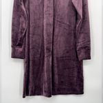 J. Jill Velour Velvet Shift Dress Long Sleeve V Neck Pockets Black Violet Medium Purple Photo 10