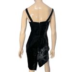 Saks 5th Avenue Saks Fifth Avenue Vintage Women’s 6 Black Crushed Velvet Sweetheart Neck Dress Photo 4
