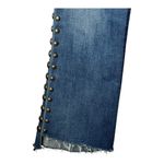 MOTHER Jeans Women 24 Blue Denim The Insider Crop Step Fray Rough Stud Designer Photo 4