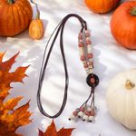 Bohemian Ethnic Style Ceramic Tassel Adjustable Necklace Sweater Chain Accessori Brown Photo 4
