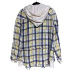 Free People  Calico Basin Plaid Hooded Shirt Jacket Yellow Women’s Size Small Photo 1