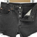 Levi's Levi’s 501 Original Fit High Rise Shorts Women Size 30 Black Cutoff Denim Button Photo 11