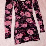 Free People Womens  Floral Bodycon Long Sleeve Mini Dress size Small Photo 4