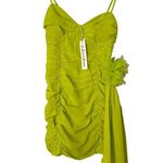 For Love & Lemons  Lorlai Mini Lime Green Rose Party Ruched Dress Small Photo 1
