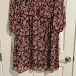 Primark Primary Black and Pink Floral Long Sleeve Dress NWT Photo 2