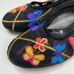Zalo | Vintage Butterfly Embroidered Black Flats 9 Photo 1