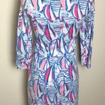 Lilly Pulitzer Marlowe Dress Sailboats Red Right Shift T-shirt XXSmall Nautical Photo 4