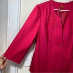 Oscar de la Renta | Vintage Floral Embroidered Single Button Blazer Pink 2XL Photo 5