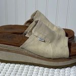 Toms Cream Mules Casual Slip-On Shoes Women's Adria Wedge Sandal Neutral 9 Photo 3