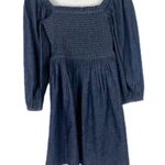 J.Crew NWT Smocked Puff-Sleeve Dress in Chambray Blue Size XXS NEW Photo 1