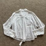 Sanctuary 100% Cotton Flowy Tie Front Semi Sheer White Long Sleeve Costal Casual Photo 5