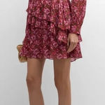 Sachin + Babi Meg Floral Print Ruffle Chiffon Mini Dress Size M Bordbloom NWT Photo 0