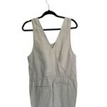 Garnet Hill 100% Linen Jumpsuit Beige Tan Drawstring Minimalist Neutral Size 8 Photo 1