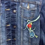 HARLEY DAVIDSON Denim Dark Blue Jean Embroidery Jacket Size Women's Medium Red Photo 1