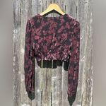 Nasty Gal  Collection Grow Business Velvet Floral Crop Top Photo 10