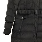 Jones New York Belted Puffer Jacket Faux Fir Trim Black M Photo 3