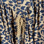 Leopard Peplum Blouse Long Sleeve Boho Chic Flowy Tiered Hem Top Women’s Small Brown Photo 7