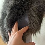 Club Monaco  grey faux fur scarf shawl 6.5” x 48” Photo 2