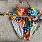 Venus Yellow Floral High Rise Halter Bikini Size XL 16/Cup DD Photo 0