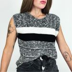 Vintage 90’s Striped Knit Sweater Vest | Size M Black Size M Photo 1