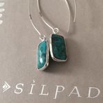 Silpada  OASIS Sterling Silver 925 Turquoise Drop Earrings NIB HTF Photo 3