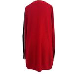 EXPRESS  Oversized Red V Neck Long Sleeve Pullover Sweater Arm Stripes Size SP Photo 2
