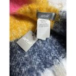 Aerie Scarf Womens Blanket Chunky Blue Yellow Pink Striped Fringe Soft 19"x92" Photo 2