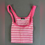 J.Crew J.‎ Crew Hot pink and White Stripe Cotton tank top Size XL Photo 6