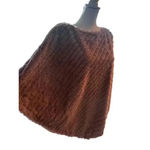 Black Rivet  shawl faux fur mauve l/xl  poncho Photo 3
