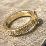 Tory Burch New Authentic Gold Kira Pave Crystal Logo Ring Size 7 with Tag Photo 7