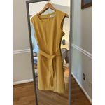 Kasper  Women's Yellow Cap Sleeve Belted Dress Size 8 Photo 2