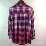 Ruff Hewn  M Pink Purple Hombre Plaid Long Top Photo 1