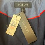 Talbots Navy White Striped Textured Open Front Blazer Women's 4 NWT Photo 5