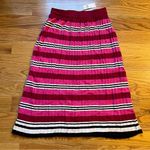 Dolan Dora striped pleated ribbed pull on slim knit skirt size medium Pink Photo 2