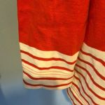 J.Crew Orange & Cream Stripe 3/4 Sleeve Crewneck Sweatshirt - Size M Photo 2