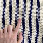 Alexander Wang T by  - Striped Chunky Knit Sweater in White & Blue Photo 4