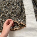 Vintage euro Brown and blue paisley long sleeve top with bell sleeves Size XS Photo 3